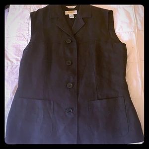 New Talbots black Linen vest size 4 Ladies